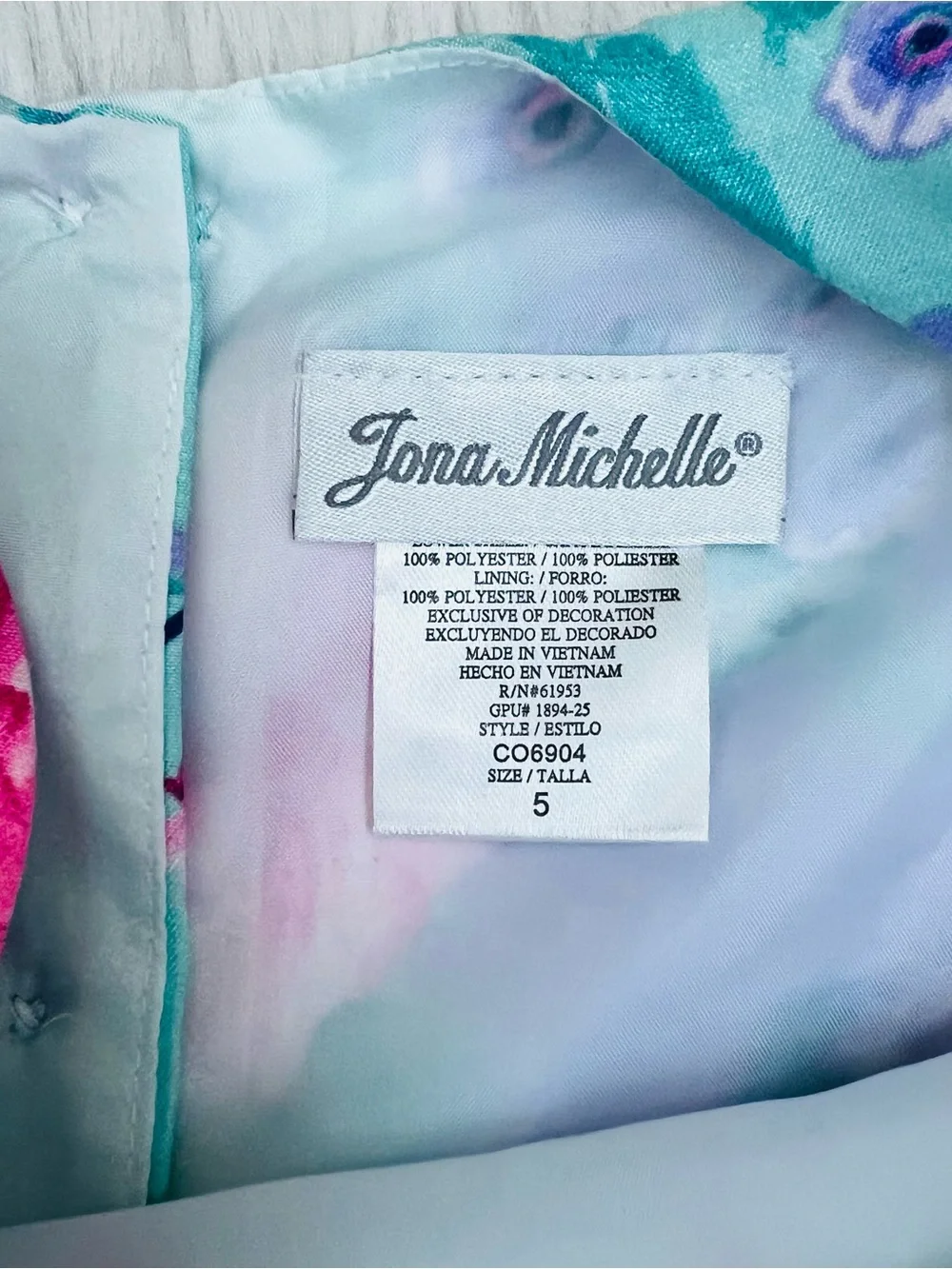 NWOT! Jona Michelle Floral Bow Detail Dress Sz 5